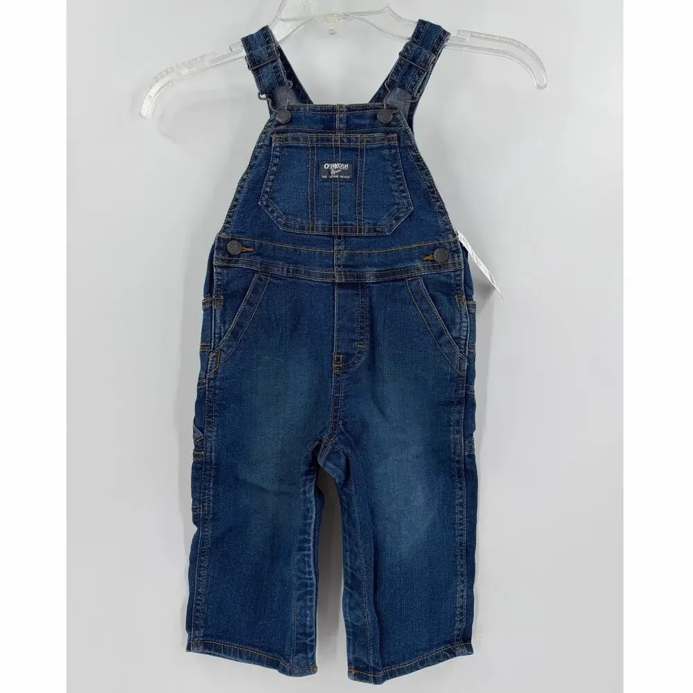 NWT OshKosh B'gosh Vestbak Denim Overalls 18M Dark Wash Carpenter $42